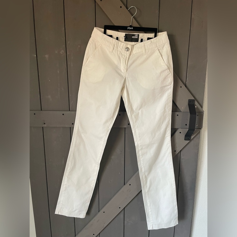 Love Moschino Women's Cream Straight Leg Pants
